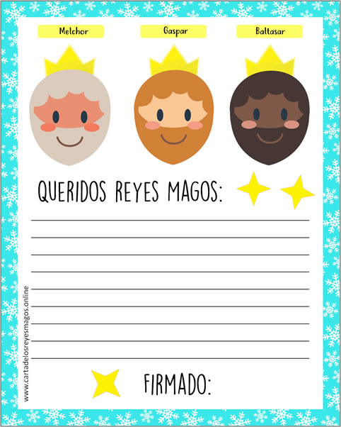 Carta Reyes Magos para imprimir