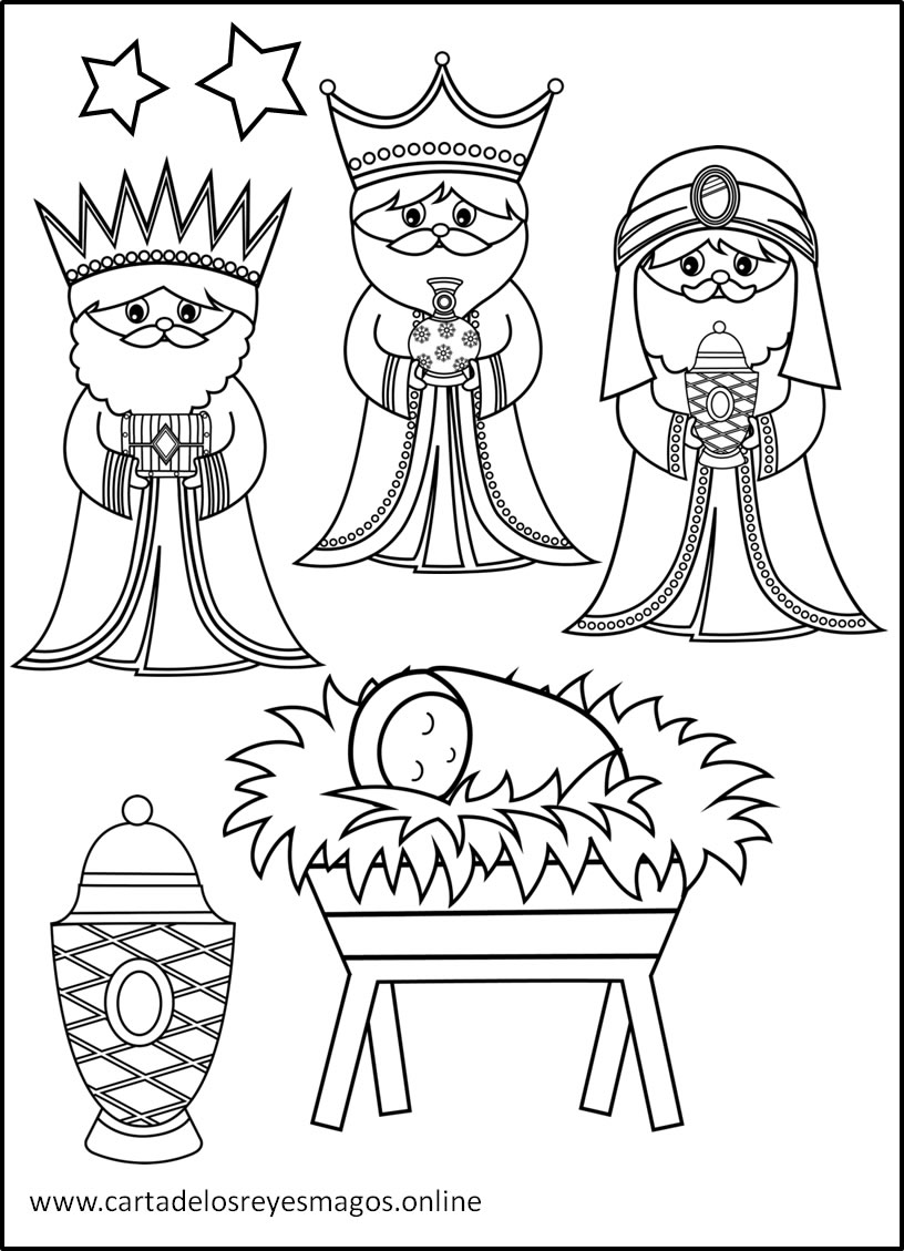 los 3 Reyes Magos para colorear