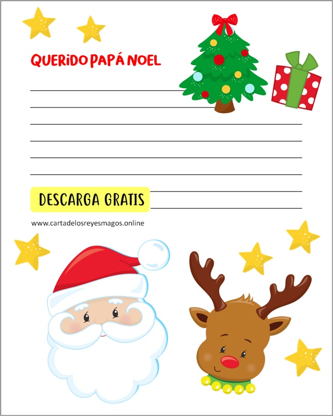 Descargar carta a Santa Claus para rellenar