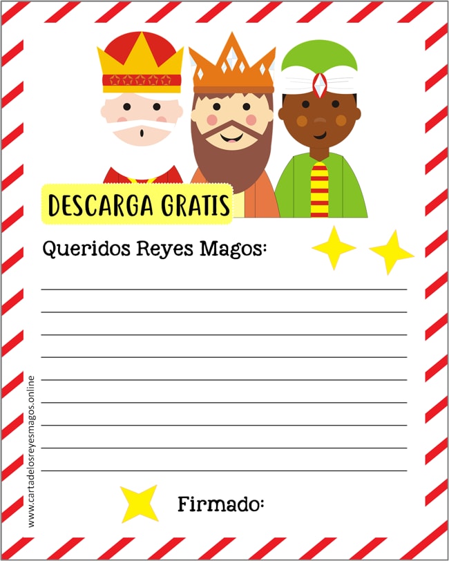 Carta de Reyes Magos en blanco para imprimir