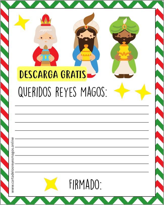 Descargar carta Reyes Magos para rellenar