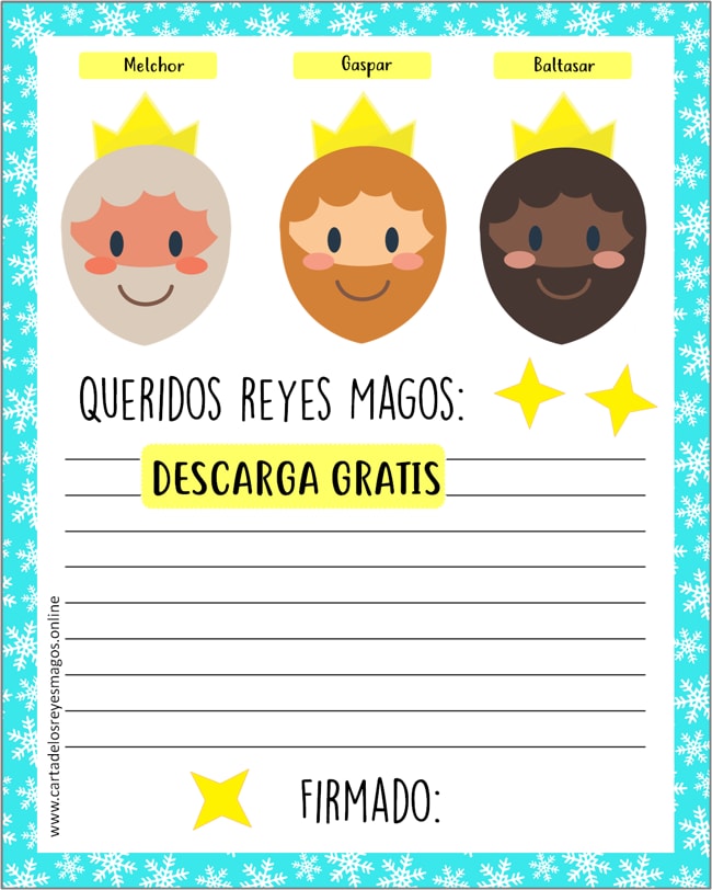 Plantilla de Reyes Magos para rellenar PDF