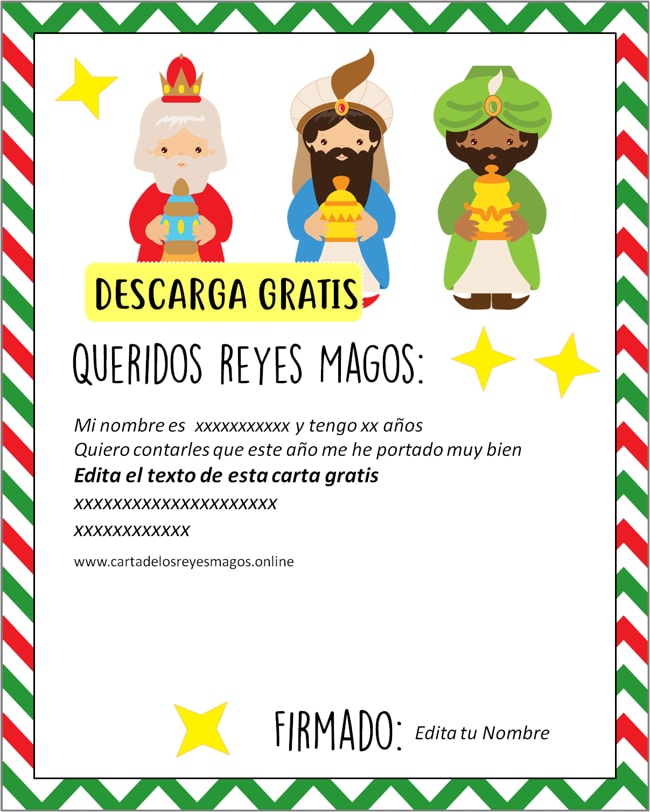 Carta de los Reyes Magos PDF