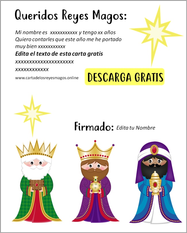 Cartas mágicas Reyes Magos para descargar