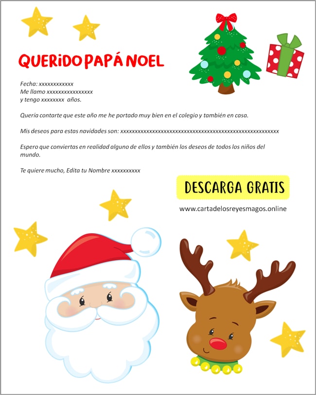 Cartas a Papá Noel para niños editar
