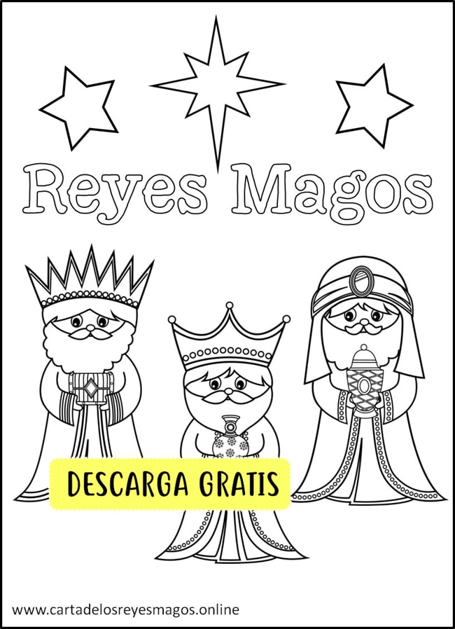 Imágenes de los Reyes Magos para colorear
