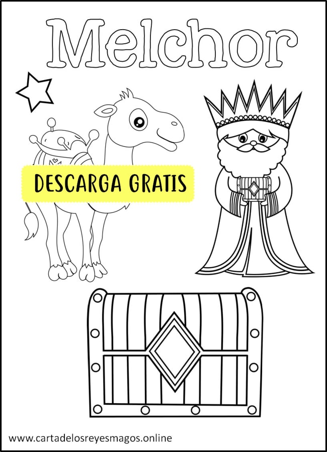 Reyes Magos para colorear PDF