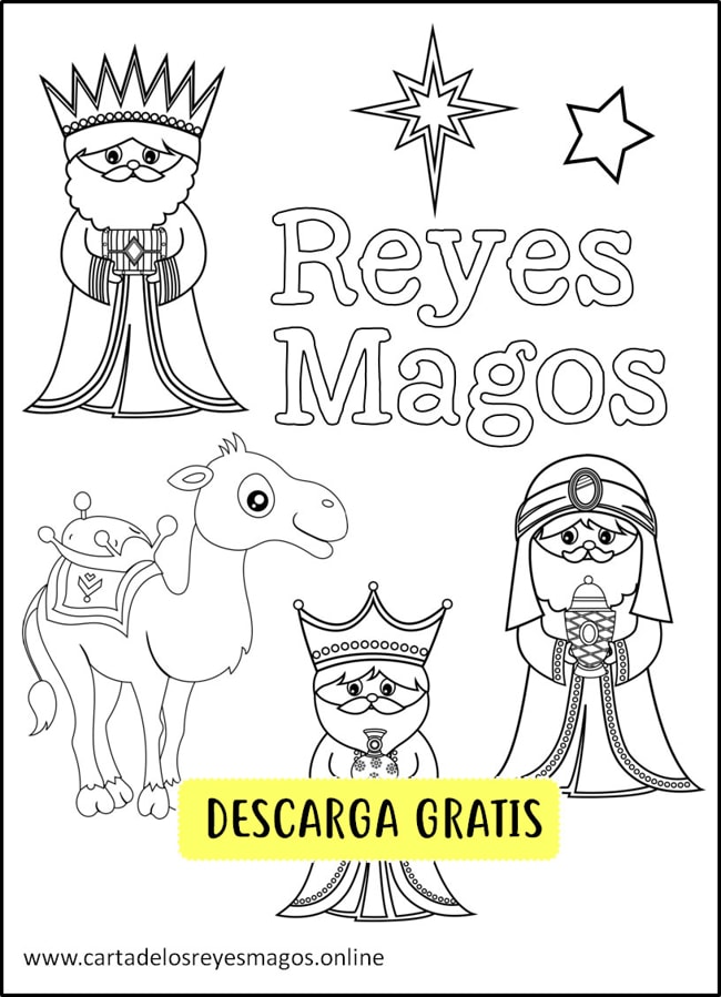 Reyes Magos para colorear y decorar