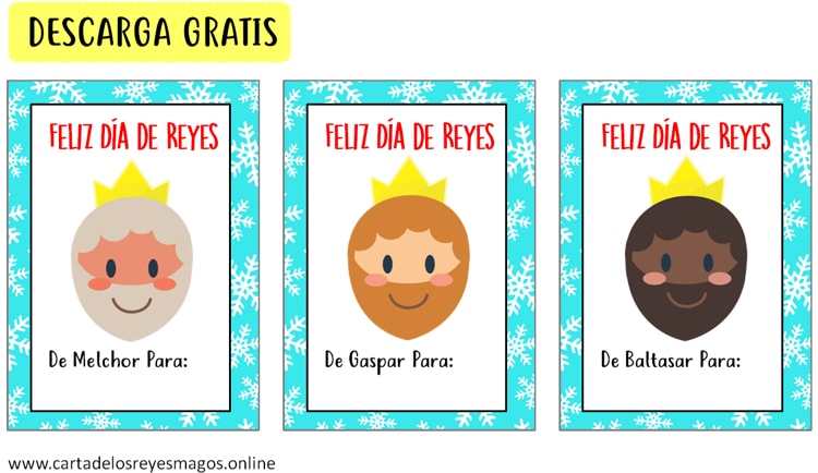 Tarjetas de regalo Reyes Magos descargables