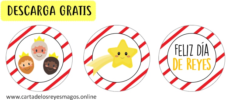 Etiquetas Reyes Magos cupcakes toppers