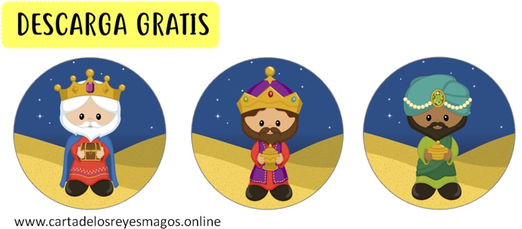Plantillas Reyes Magos toppers cupcakes PDF